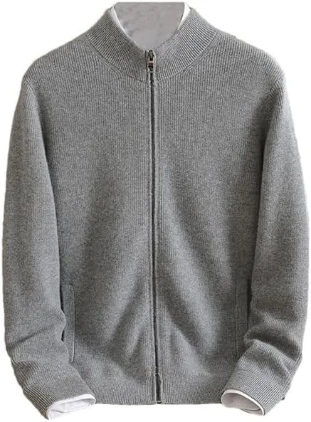 Мужской кардиган из 100% кашемира с воротником-стойкой и молнией, утепленный
Мужской кардиган из 100% кашемира с воротником-стойкой и молнией, утепленный