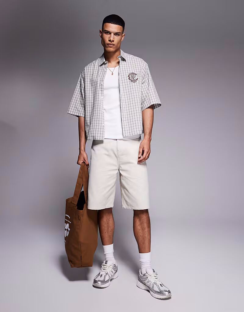 Рубашка свободного кроя ASOS DESIGN в зеленую клетку 
Рубашка свободного кроя ASOS DESIGN в зеленую клетку