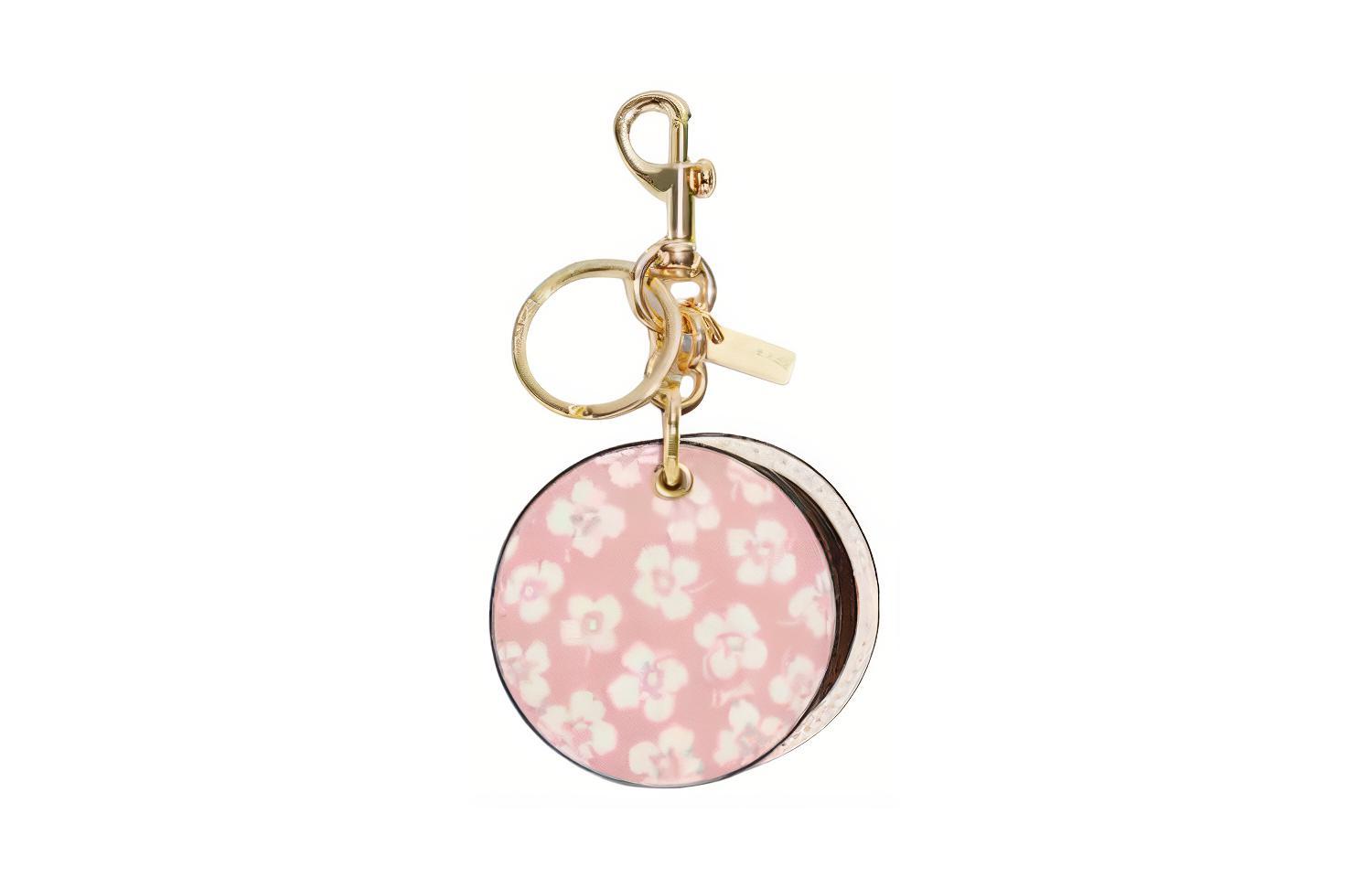 COACH Брелок для сумки с зеркалом из кожи и холста, женский, розовый и белый
COACH Брелок для сумки с зеркалом из кожи и холста, женский, розовый и белый