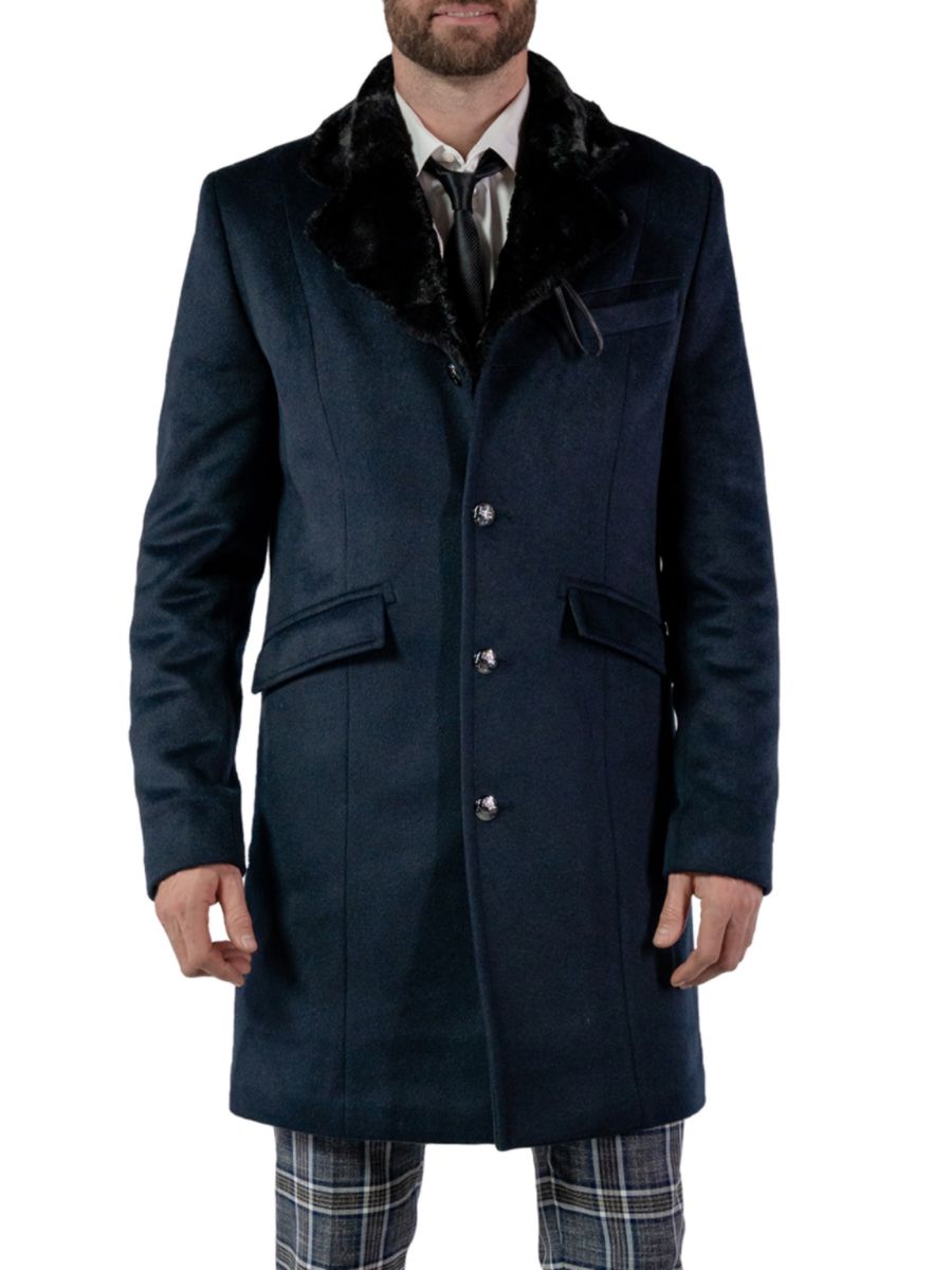 Пальто из смеси шерсти с отделкой из искусственного меха Woodpecker, темно-синий 
Пальто из смеси шерсти с отделкой из искусственного меха Woodpecker, темно-синий