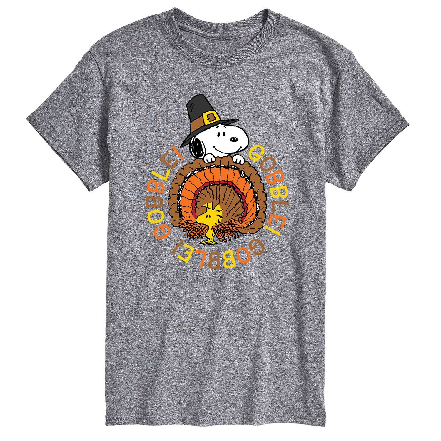 Футболка Big & Tall Peanuts Gobble Gobble License, серый 
Футболка Big & Tall Peanuts Gobble Gobble License, серый
