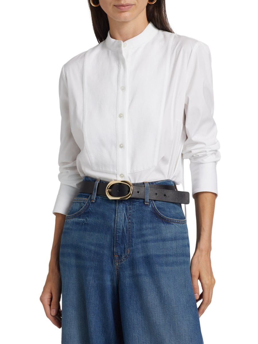 Рубашка Naya из хлопковой смеси с воротником-стойкой Veronica Beard, белый
Рубашка Naya из хлопковой смеси с воротником-стойкой Veronica Beard, белый