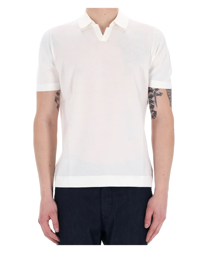 Белая хлопковая рубашка-поло с короткими рукавами Drumohr, белый
Белая хлопковая рубашка-поло с короткими рукавами Drumohr, белый