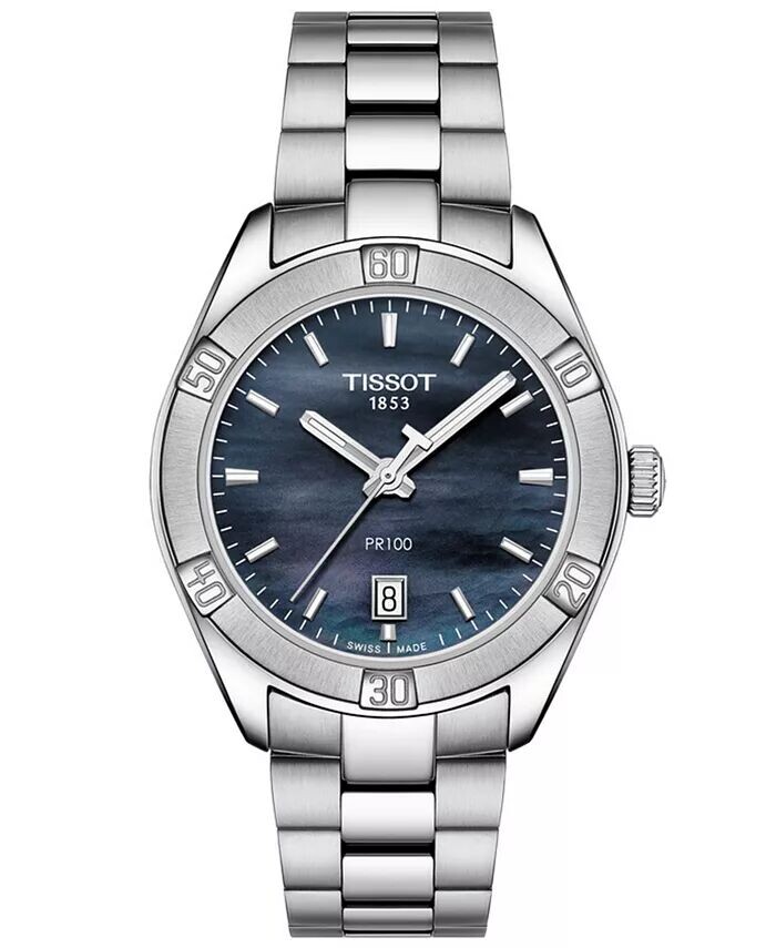 Женские швейцарские часы PR 100 Sport Chic T-Classic серого цвета с браслетом из нержавеющей стали, 36 мм Tissot
Женские швейцарские часы PR 100 Sport Chic T-Classic серого цвета с браслетом из нержавеющей стали, 36 мм Tissot