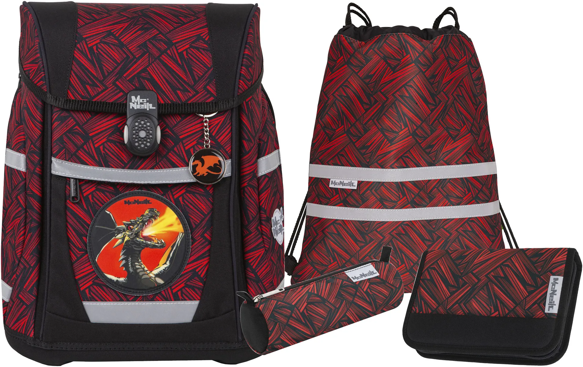 Школьная сумка McNeill "Тенеро, Зак", светоотражающие полосы на лямках, светоотражающие поверхности, включая пенал, спортивную сумку, рулончик для карандашей и магнит с мотивом, цвет Zack
Школьная сумка McNeill "Тенеро, Зак", светоотражающие полосы на лямках, светоотражающие поверхности, включая пенал, спортивную сумку, рулончик для карандашей и магнит с мотивом, цвет Zack