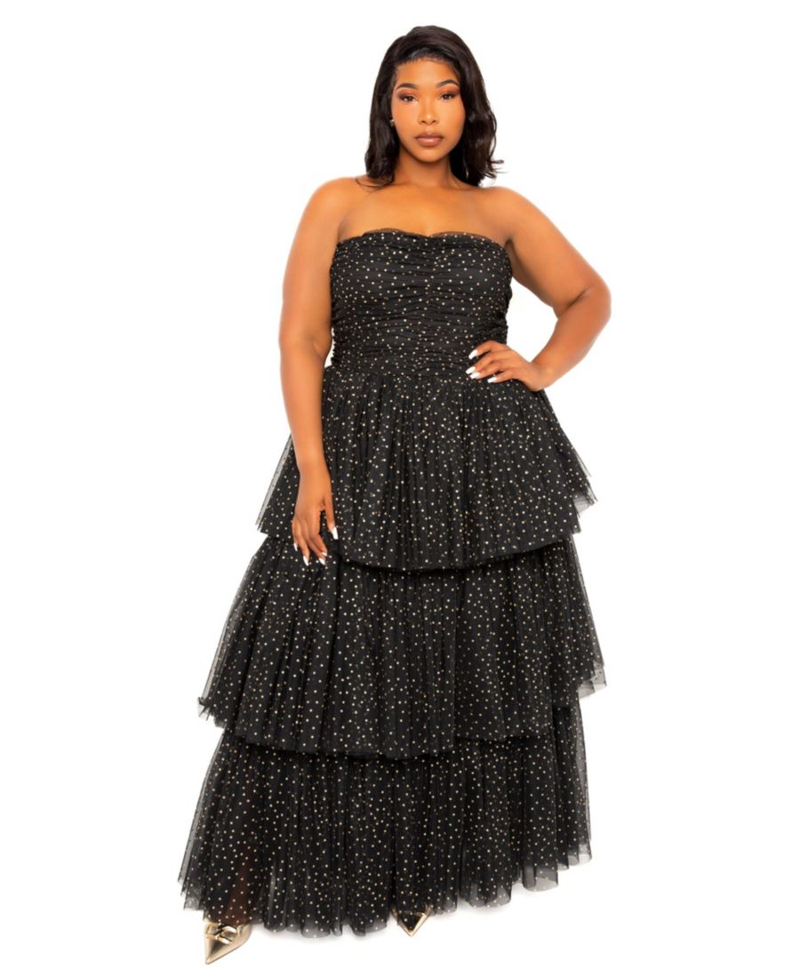 Платье большого размера из тюля с металлизированным узором в горошек, ярусное Buxom Couture, Black
Платье большого размера из тюля с металлизированным узором в горошек, ярусное Buxom Couture, Black