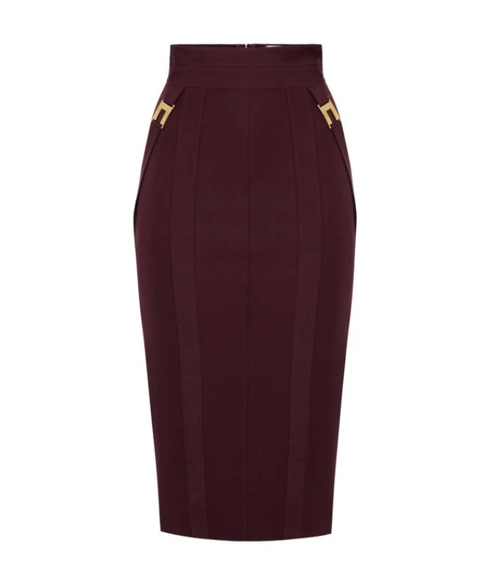 Юбка из эластичной ткани с декоративным логотипом. Elisabetta Franchi, фиолетовый
Юбка из эластичной ткани с декоративным логотипом. Elisabetta Franchi, фиолетовый