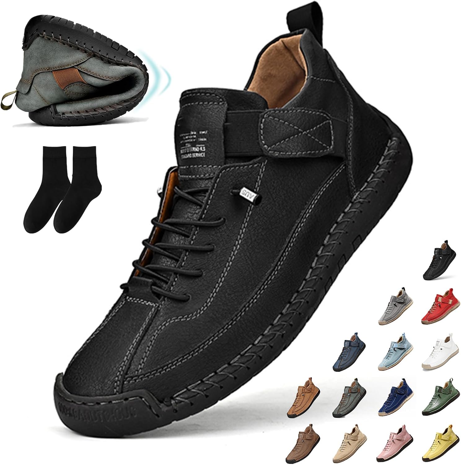 Женские повседневные ботинки-чукка на щиколотке, слипоны, дышащие лоферы, ручной работы кроссовки, средние по высоте, для ходьбы и вождения, плоская подошва Generic, черный
Женские повседневные ботинки-чукка на щиколотке, слипоны, дышащие лоферы, ручной работы кроссовки, средние по высоте, для ходьбы и вождения, плоская подошва Generic, черный