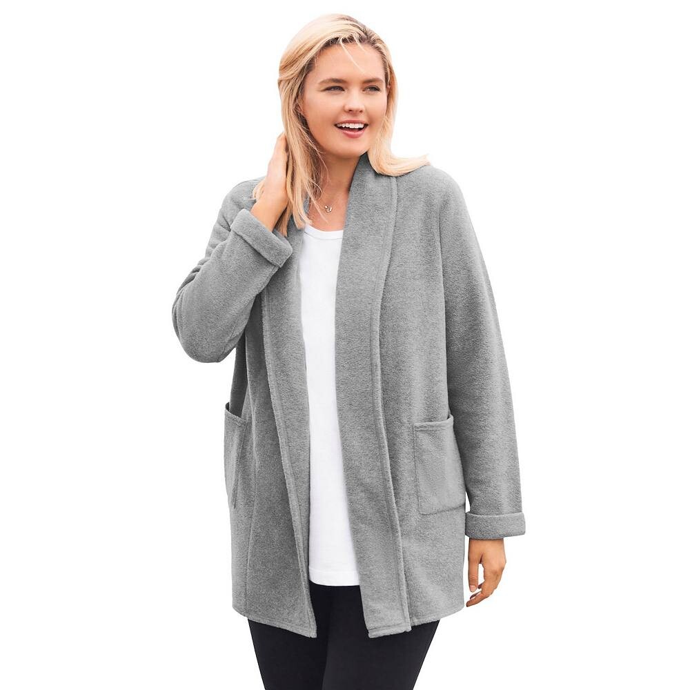 Женщина в женском кардигане из микрофлиса больших размеров Woman Within, цвет Medium Heather Grey
Женщина в женском кардигане из микрофлиса больших размеров Woman Within, цвет Medium Heather Grey