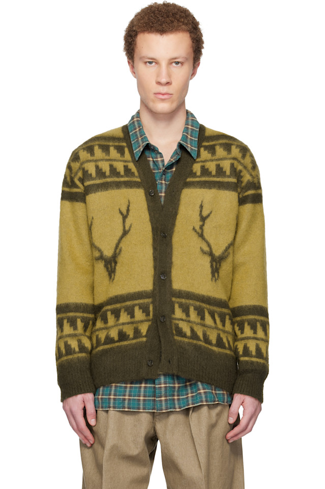 Кардиган с V-образным вырезом из мохера South2 West8, желтый
Кардиган с V-образным вырезом из мохера South2 West8, желтый