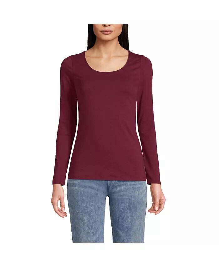 Женская легкая футболка из джерси с длинными рукавами и круглым вырезом Lands' End, красный
Женская легкая футболка из джерси с длинными рукавами и круглым вырезом Lands' End, красный