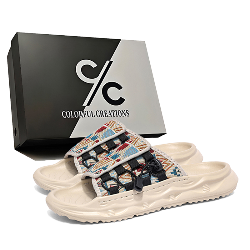 Мужские сандалии с прошивкой EVA, тихие, нескользящие, быстросохнущие Colorful Creations, Beige 
Мужские сандалии с прошивкой EVA, тихие, нескользящие, быстросохнущие Colorful Creations, Beige