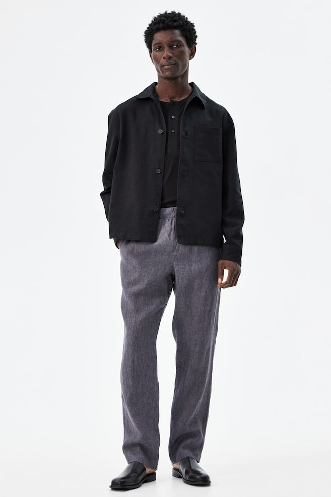 Льняные брюки обычного кроя H&M, серый
Льняные брюки обычного кроя H&M, серый