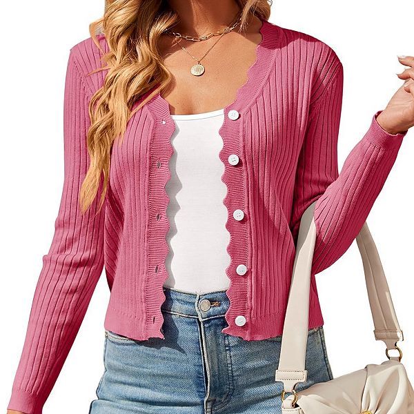 Женский легкий вязаный кардиган с V-образным вырезом и длинными рукавами на пуговицах Clearflower, Peach Red
Женский легкий вязаный кардиган с V-образным вырезом и длинными рукавами на пуговицах Clearflower, Peach Red