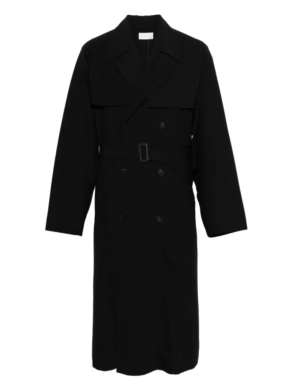 Двубортное пальто с поясом The Row, черный
Двубортное пальто с поясом The Row, черный