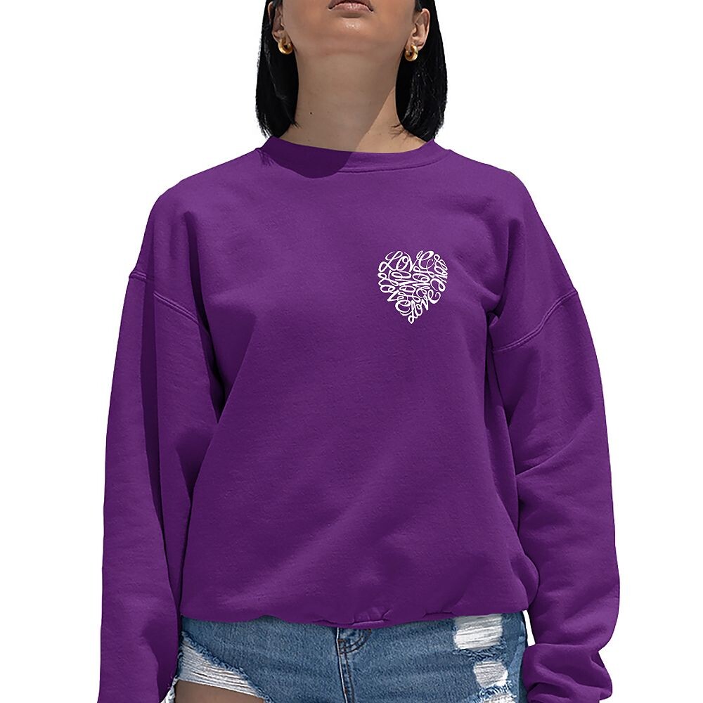 Cursive Heart — женский свитшот с круглым вырезом с рисунком Word Art LA Pop Art, фиолетовый
Cursive Heart — женский свитшот с круглым вырезом с рисунком Word Art LA Pop Art, фиолетовый