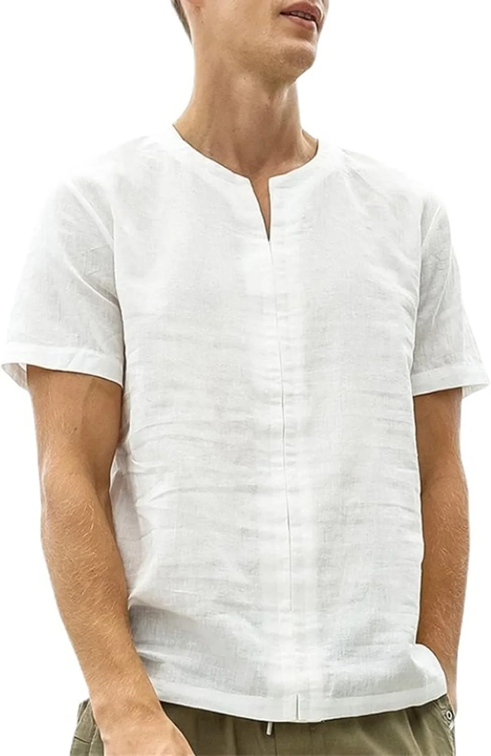 Мужская летняя льняная рубашка с коротким рукавом и круглым вырезом DGHM-JLMY
Мужская летняя льняная рубашка с коротким рукавом и круглым вырезом DGHM-JLMY