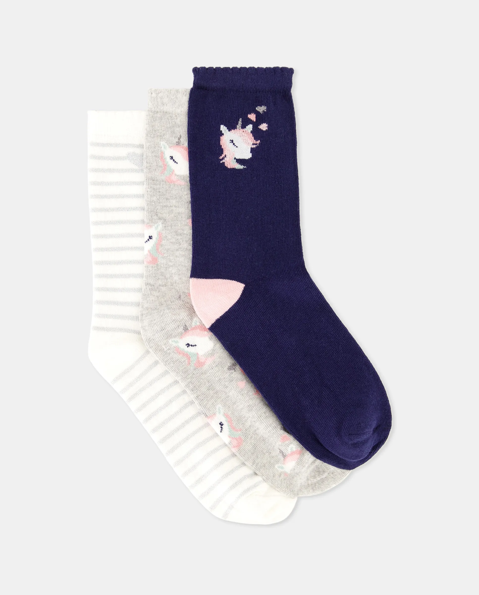 Набор из 3 носков с принтом единорога для девочек Cotton Juice, многоцветный
Набор из 3 носков с принтом единорога для девочек Cotton Juice, многоцветный