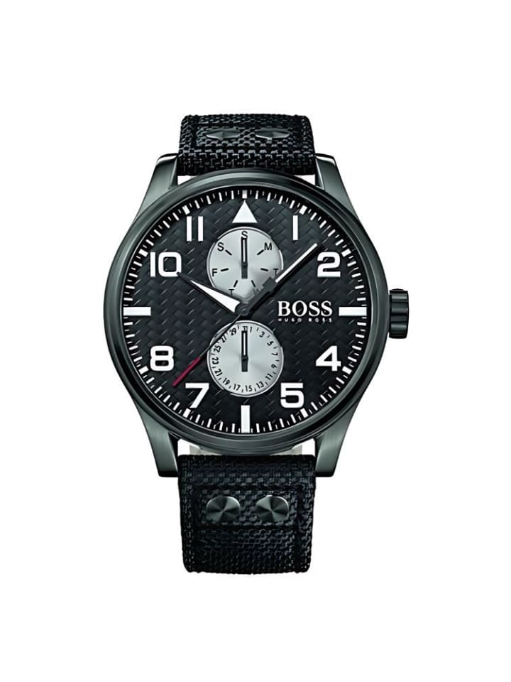 Наручные часы Aeroliner Model HB1513086 с брезентовым ремешком Hugo Boss
Наручные часы Aeroliner Model HB1513086 с брезентовым ремешком Hugo Boss
