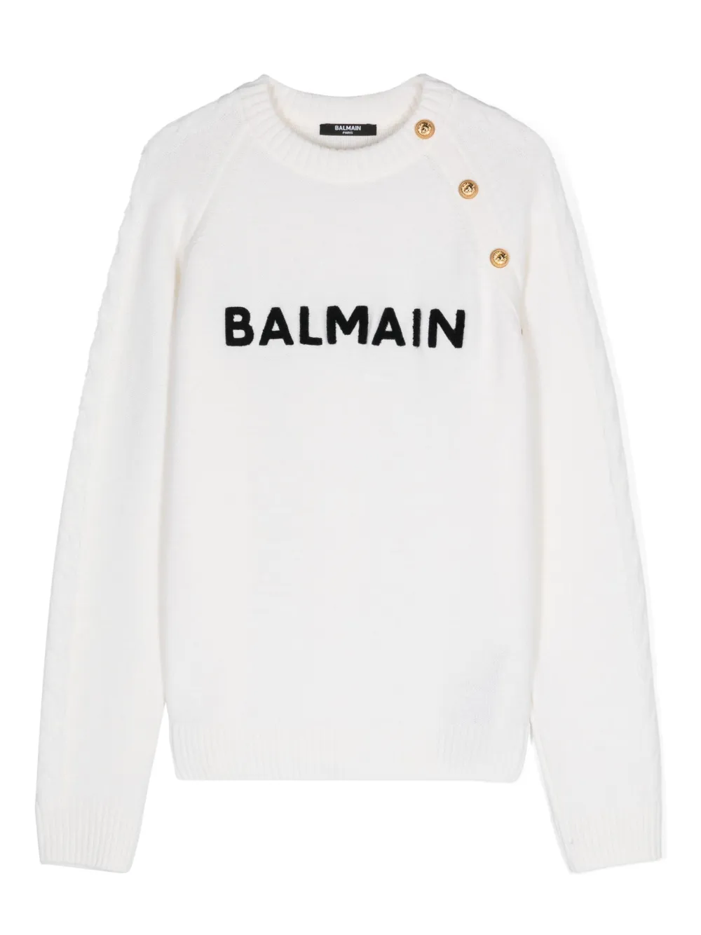 Свитер с вышитым логотипом Balmain Kids, нейтральный
Свитер с вышитым логотипом Balmain Kids, нейтральный