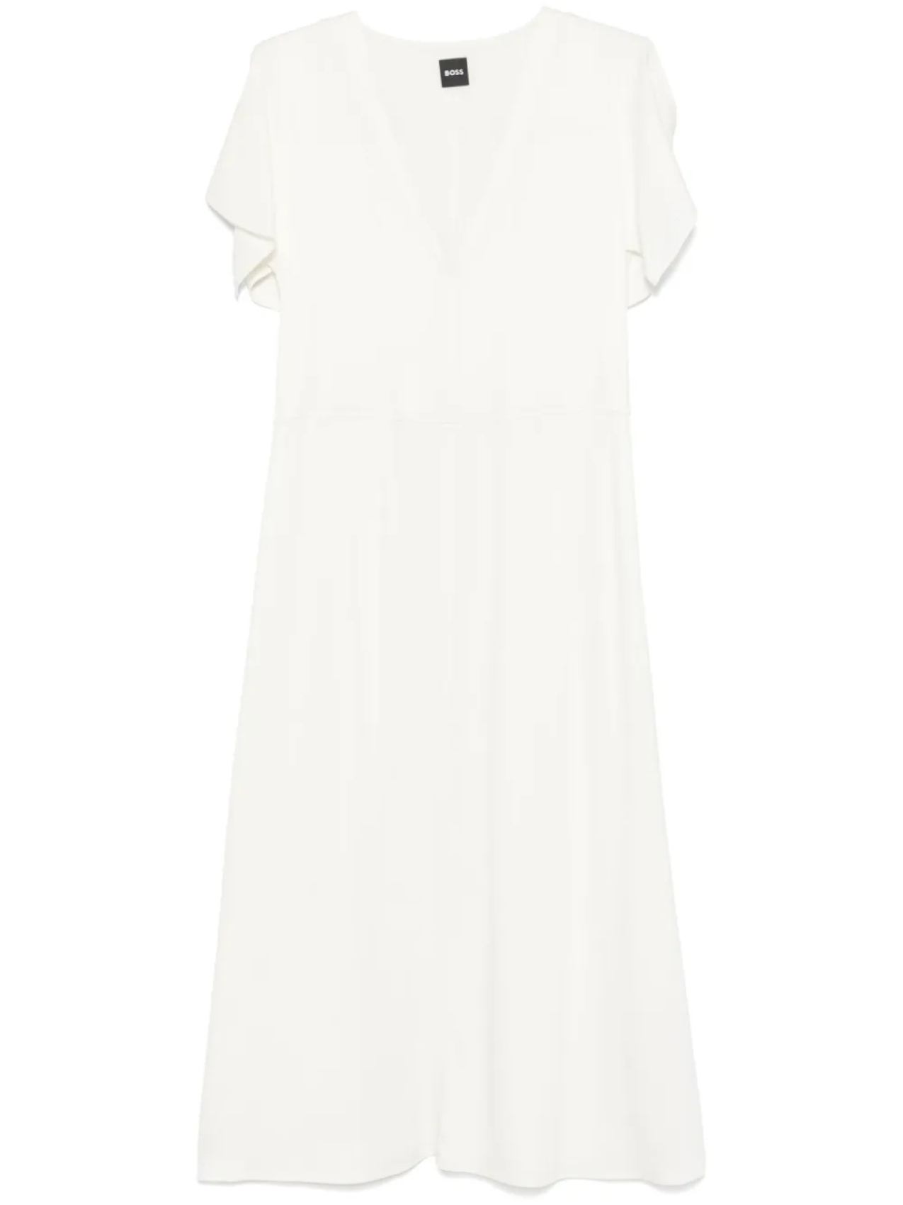 BOSS платье миди с V-образным вырезом, белый
BOSS платье миди с V-образным вырезом, белый
