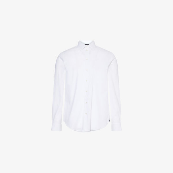 Рубашка Emporio Armani из льна и хлопка с вышивкой и фигурным подолом, белый
Рубашка Emporio Armani из льна и хлопка с вышивкой и фигурным подолом, белый