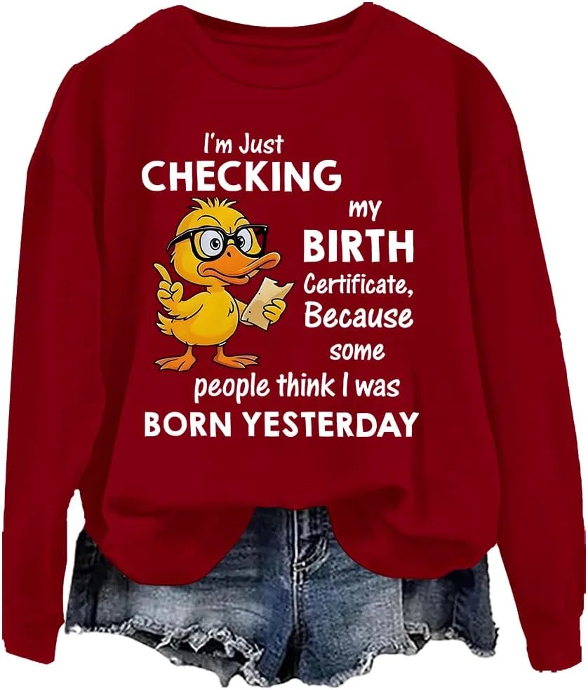 Толстовка с принтом "I'm Just Checking My Birth Certificate" и уткой woati
Толстовка с принтом "I'm Just Checking My Birth Certificate" и уткой woati