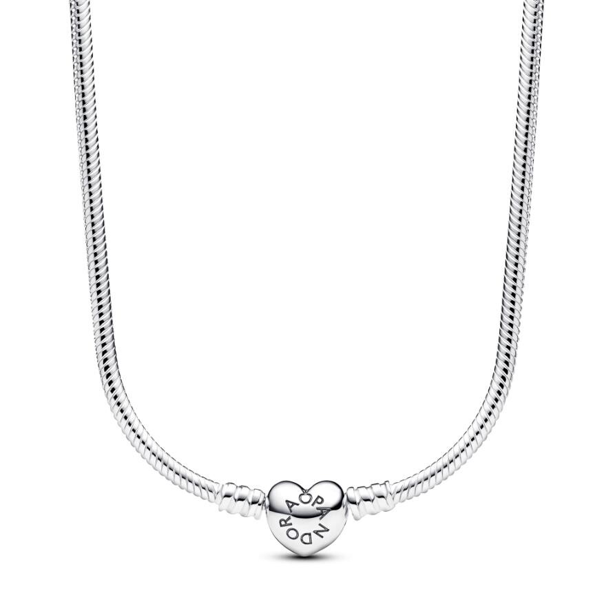 Ожерелье Pandora Moments Heart Clasp Snake Chain, стерлинговое серебро 
Ожерелье Pandora Moments Heart Clasp Snake Chain, стерлинговое серебро