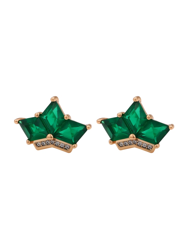 Faina Женские серьги-гвоздики в цвете розовое золото и зеленый
Faina Женские серьги-гвоздики в цвете розовое золото и зеленый