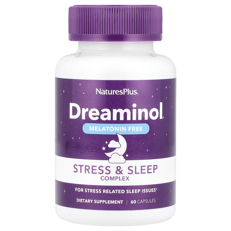 NaturesPlus, Dreaminol, комплекс для борьбы со стрессом и улучшения сна, без мелатонина, 60 капсул
NaturesPlus, Dreaminol, комплекс для борьбы со стрессом и улучшения сна, без мелатонина, 60 капсул