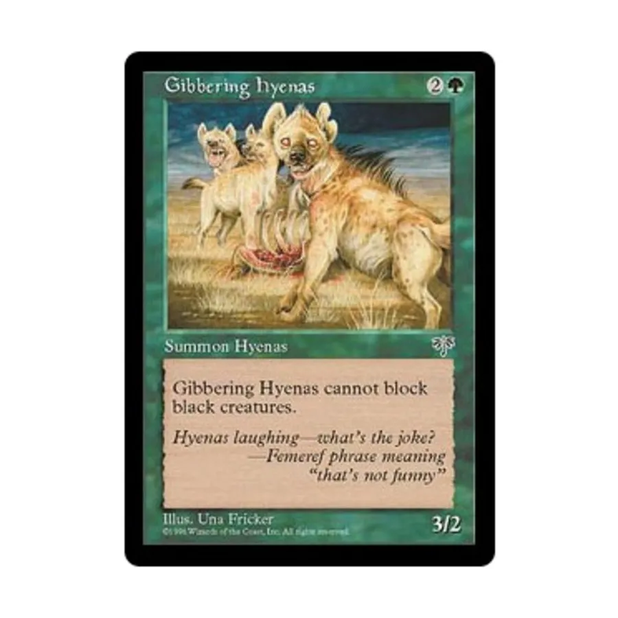 CCG Бормочущие гиены (клавиша C), MTG - Mirage
CCG Бормочущие гиены (клавиша C), MTG - Mirage