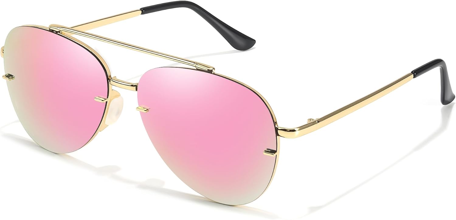 Солнцезащитные очки-авиаторы TJUTR, предотвращающие спутывание, для женщин и мужчин, металлическая оправа, поляризованные, с защитой от УФ-излучения UV400, идеально подходят для вождения, A01 Gold/Pink
Солнцезащитные очки-авиаторы TJUTR, предотвращающие спутывание, для женщин и мужчин, металлическая оправа, поляризованные, с защитой от УФ-излучения UV400, идеально подходят для вождения, A01 Gold/Pink
