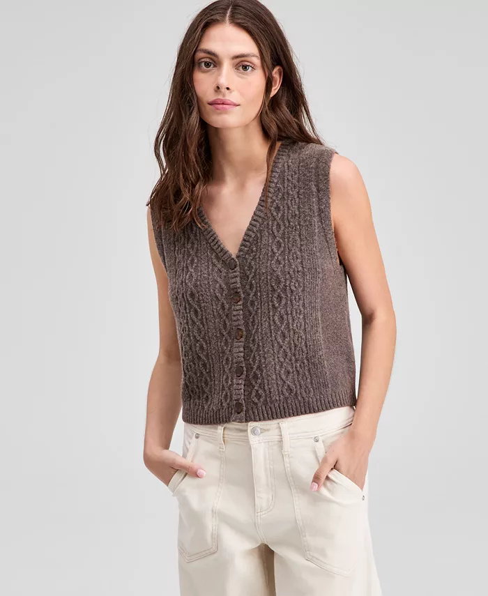 Женский кардиган с пуговицами спереди и косой вязкой And Now This, коричневый
Женский кардиган с пуговицами спереди и косой вязкой And Now This, коричневый