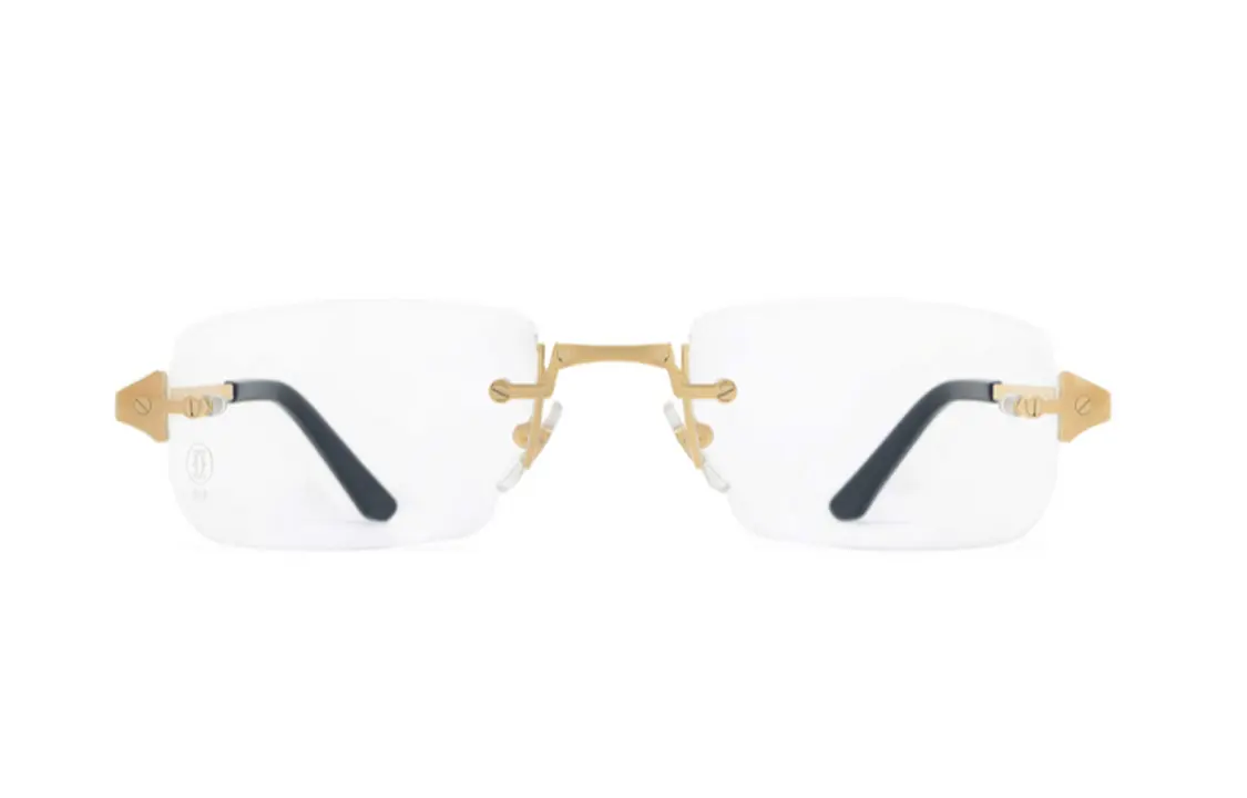 Cartier Прямоугольная оправа для очков, Gold 
Cartier Прямоугольная оправа для очков, Gold