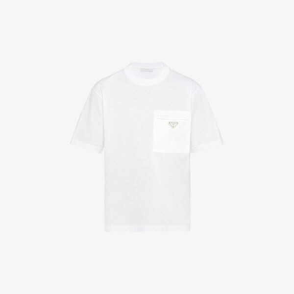 Футболка Re-Nylon с фирменной бляшкой из хлопка и переработанного нейлона Prada, белый
Футболка Re-Nylon с фирменной бляшкой из хлопка и переработанного нейлона Prada, белый