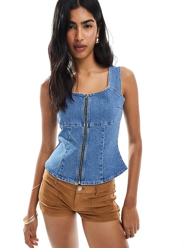 Джинсовый топ ASOS DESGIN с квадратным вырезом и молнией, средне-голубой Asos Design
Джинсовый топ ASOS DESGIN с квадратным вырезом и молнией, средне-голубой Asos Design