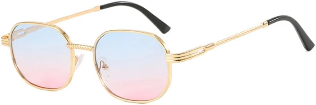 Ретро-солнцезащитные очки в маленькой металлической оправе для женщин и мужчин, с градиентными линзами UV400, в стиле панк (золотисто-голубо-розовый) TVTBBVV, Golden Blue Pink
Ретро-солнцезащитные очки в маленькой металлической оправе для женщин и мужчин, с градиентными линзами UV400, в стиле панк (золотисто-голубо-розовый) TVTBBVV, Golden Blue Pink