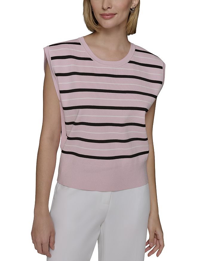 Полосатый безрукавный свитер KARL LAGERFELD PARIS, розовый
Полосатый безрукавный свитер KARL LAGERFELD PARIS, розовый