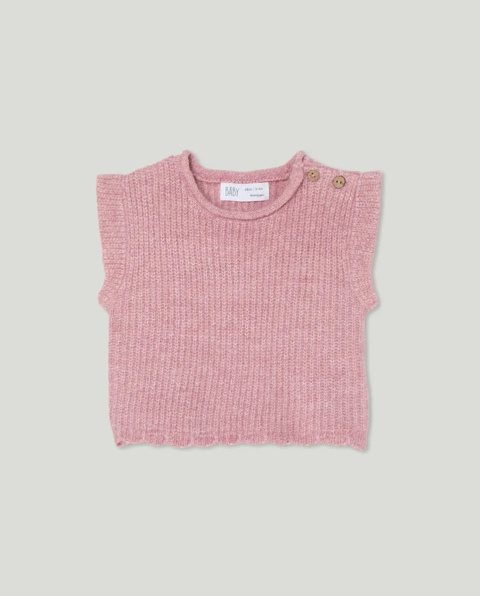 Трикотажный жилет однотонный с воланом для маленькой девочки Baby El Corte Inglés, экрю
Трикотажный жилет однотонный с воланом для маленькой девочки Baby El Corte Inglés, экрю