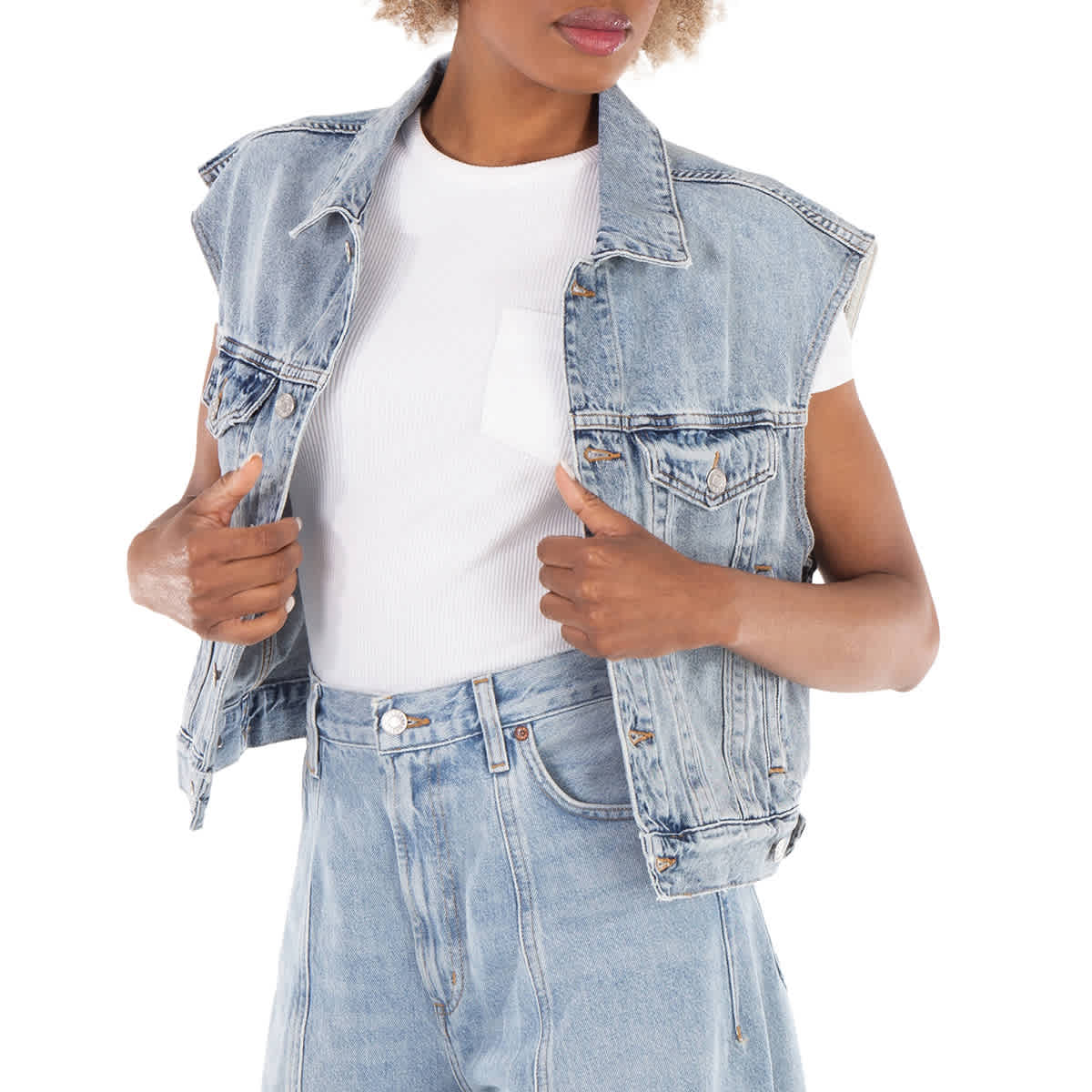 Женский жилет Agolde Immortal (светло-индиго) Charli 
Женский жилет Agolde Immortal (светло-индиго) Charli