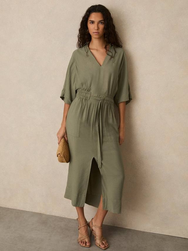 Платье-рубашка cecilia с завязками на талии Reiss, хаки
Платье-рубашка cecilia с завязками на талии Reiss, хаки