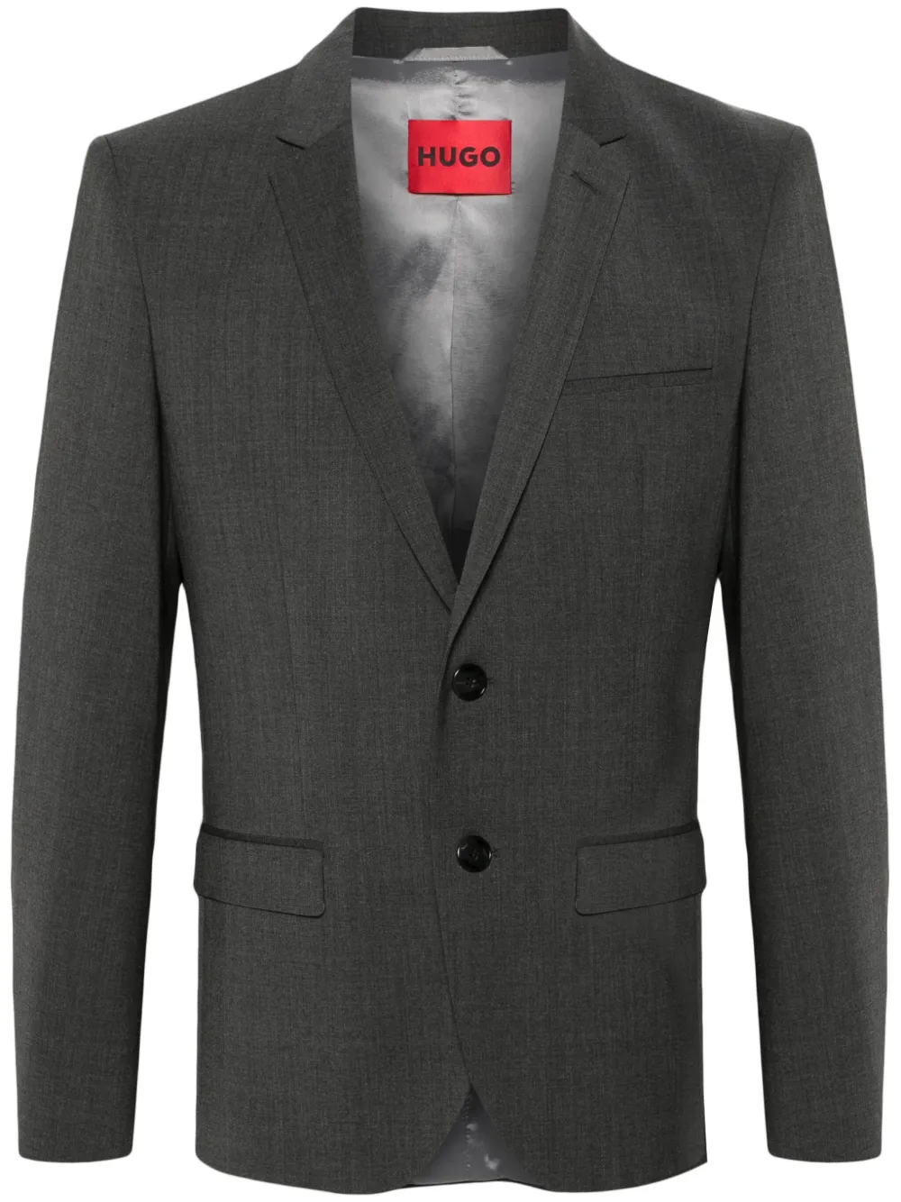 Однобортный пиджак с заостренными лацканами BOSS, серый
Однобортный пиджак с заостренными лацканами BOSS, серый