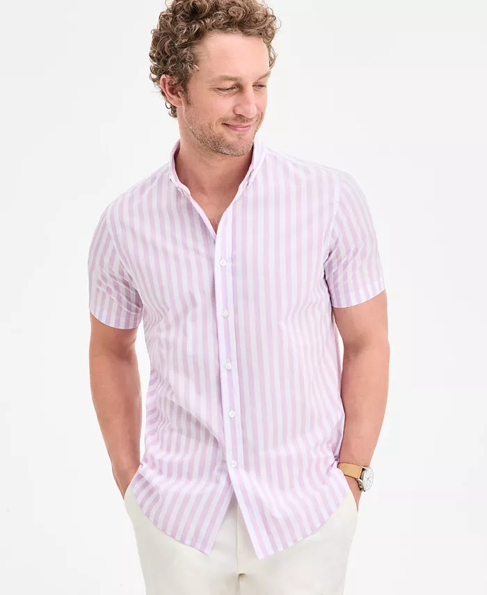 Мужская бенгальская полосатая рубашка с коротким рукавом на пуговицах Club Room, фиолетовый
Мужская бенгальская полосатая рубашка с коротким рукавом на пуговицах Club Room, фиолетовый