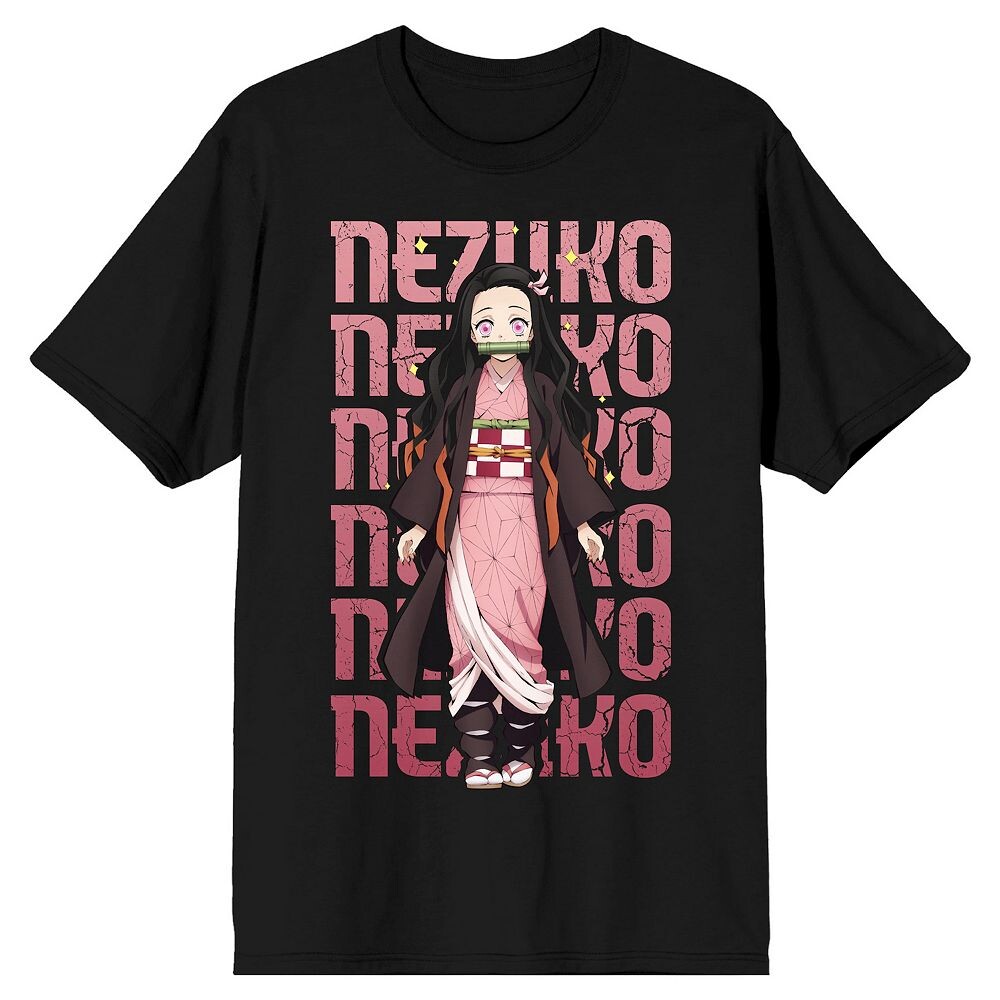 Мужская футболка Demon Slayer Nezuko с повторяющимся рисунком и рисунком Licensed Character, черный 
Мужская футболка Demon Slayer Nezuko с повторяющимся рисунком и рисунком Licensed Character, черный