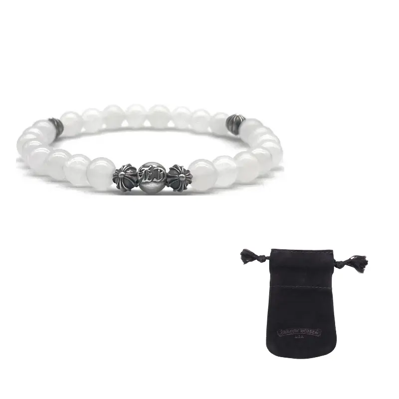 Chrome Hearts Браслеты из белого агата унисекс серо-белые
Chrome Hearts Браслеты из белого агата унисекс серо-белые