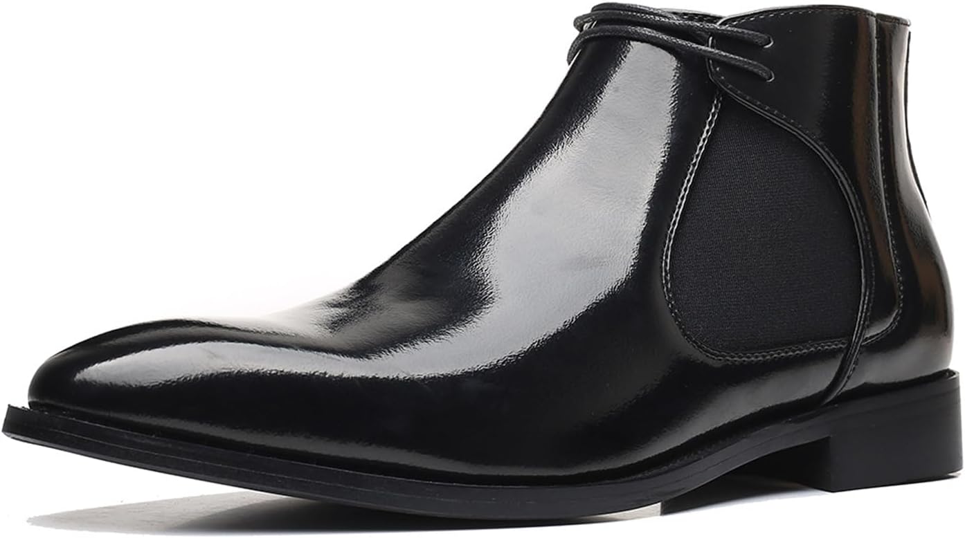 Мужские ботинки Челси из лакированной кожи, выполненные вручную, с высоким берцем, винтажного стиля, с классическим заостренным носком, нескользящие, без шнурков, для делового костюма, смокинга и свадебные ботинки до щиколотки Fifilapin, черный
Мужские ботинки Челси из лакированной кожи, выполненные вручную, с высоким берцем, винтажного стиля, с классическим заостренным носком, нескользящие, без шнурков, для делового костюма, смокинга и свадебные ботинки до щиколотки Fifilapin, черный