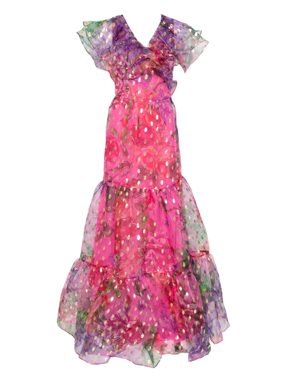 Макси-платье с цветочным принтом и оборками MIAU by Clara Rotescu, розовый
Макси-платье с цветочным принтом и оборками MIAU by Clara Rotescu, розовый