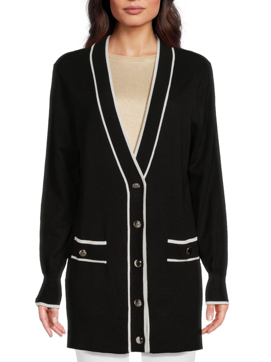 Кардиган с V-образным вырезом Joseph A, черный/белый
Кардиган с V-образным вырезом Joseph A, черный/белый