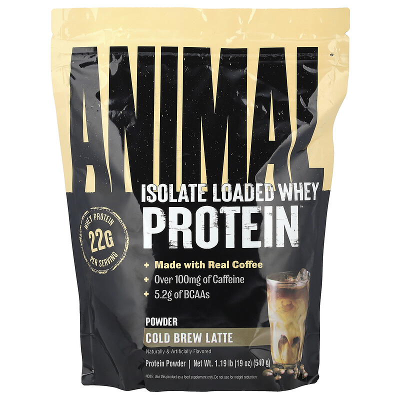 Animal, Изолят, порошок Whey Protein , латте для холодного заваривания, 540 г (1,19 фунта) 
Animal, Изолят, порошок Whey Protein , латте для холодного заваривания, 540 г (1,19 фунта)