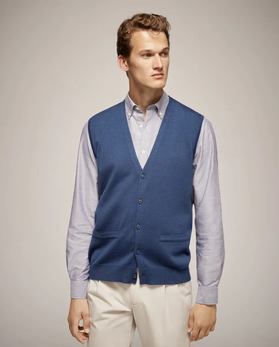 Мужской вязаный жилет на пуговицах Emidio Tucci, синий
Мужской вязаный жилет на пуговицах Emidio Tucci, синий